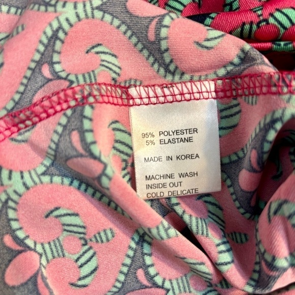 NWT Tracy Negoshian Dress XL Dolly Pink Navy Green Geometric Fleur de Lis Midi - Picture 11 of 15